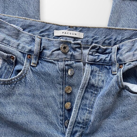 High-waisted Cropped PacSun Distressed 90's Mom Jeans Size 26 - Picture 6 of 7